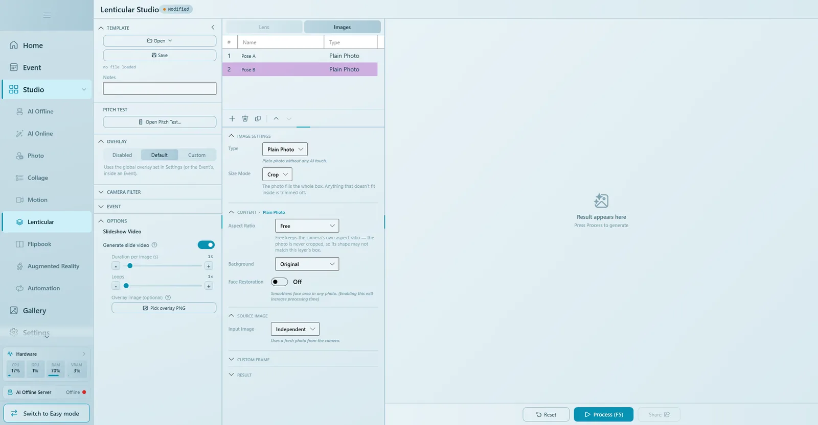 Options section with Generate slide video switched on
